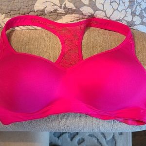 PINK Hot pink lace sports bra